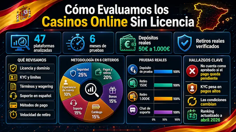 Cómo Evaluamos los Casinos Online Sin Licencia: Nuestra Metodología en 6 Criterios